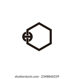 Letra H hexagón, símbolo geométrico circular simple vector de logotipo