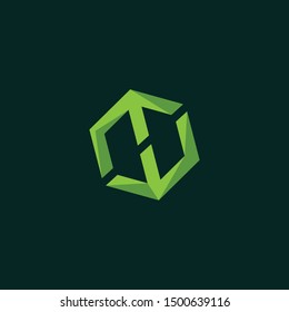 Letter H Hexagon Cube Creative Modern Logo