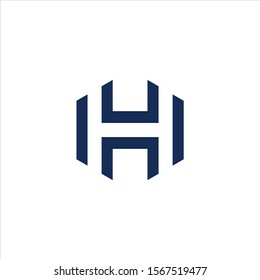 Letter H hexagon icon logo design concept
