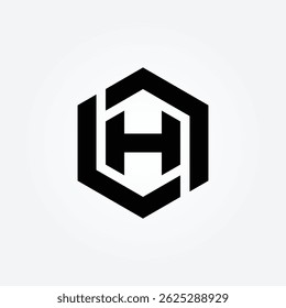 Letter H Hexagon initial logo icon Design Illustration 2
