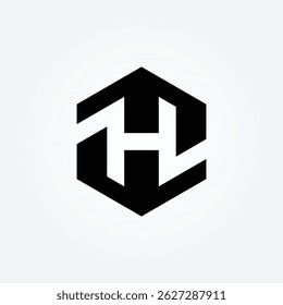 Letra H Hexágono ícone de logotipo inicial Design Illustration