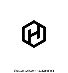 letter H with hexagon logo abstract icons for different business and technology