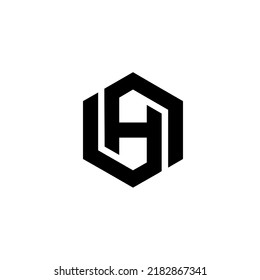 Buchstabe H mit abstrakten Symbolen des Hexagon-Logos für verschiedene Geschäftsbereiche und Technologien