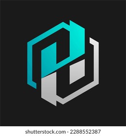 Letter H Hexagon a logo design