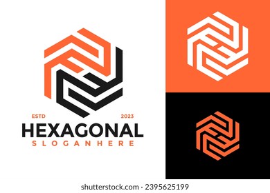 Letter H Hexagon Logo design vector symbol icon illustration