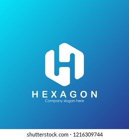 Letter H hexagon logo vector