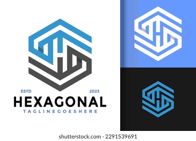 Letter H Hexagon logo vector icon illustration