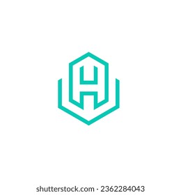 letter h hexagon logo vetor image