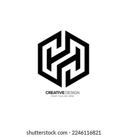 Letter H H hexagon shape modern logo