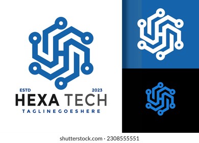 Letra H Tecnología hexagonal Ilustración del vector del logotipo