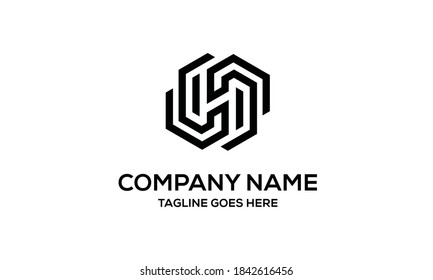 Buchstabe H mit Hexagon-Vectorlogo-Design-Vorlage