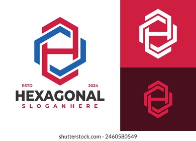 Letter H Hexagonal Creative logo design vector symbol icon illustration