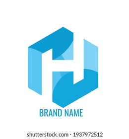 letter H with hexagonal logo or icon