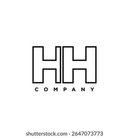 Letter H and H, HH logo design template. Minimal monogram initial based logotype.