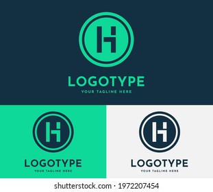 Letter H, Hh, Uppercase Letter H with Lowercase letter h Minimalistic Modern Logo Design Template for your Business, or Corporate.