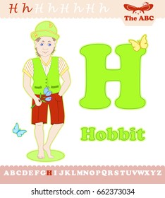 Letter H with hobbit for ABC book