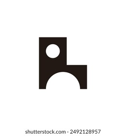 letter h home basic shape geometric logo vector 