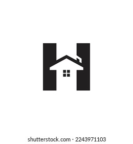  Letter H home building architecture. Vector logo icon  