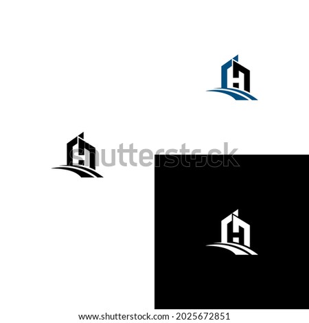 letter H home bulding creative unique logo