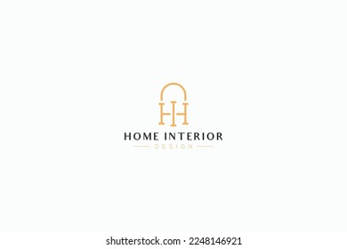 Letter H and I for Home Interior Design Logo Luxury Concept 