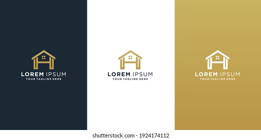 letter h home logo design