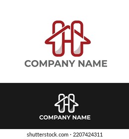 Letter H Home Logo Design For Company