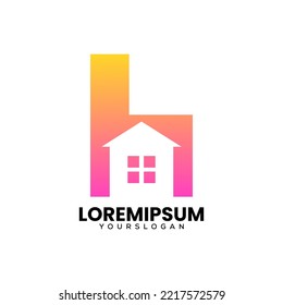 letter h home logo design 