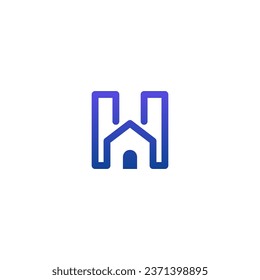 Letter H Home Logo Design. H Building Logo