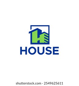 letter h with home logo design
