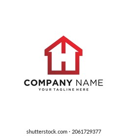 Letter H home logo design,Vector Illustration
