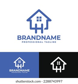 Letter H Home Logo, geeignet für jedes Geschäft im Zusammenhang mit Haus, Immobilien, Bau, Inneneinrichtung mit H Initial.