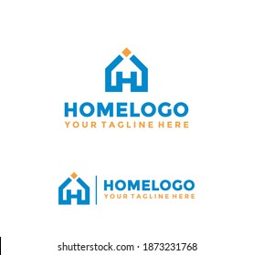 Letter h and Home logo template.