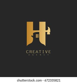 letter H home repair logo