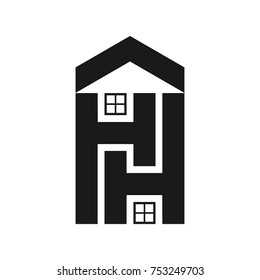 letter h and h. home vector logo.
