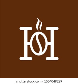 letter H for hot and coffee logo