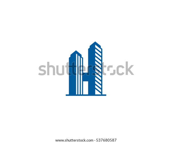 Letter H Hotel Building Logo Design Stock Vector (Royalty Free ...