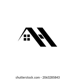 Letter h for house logo design. Vector illustration.