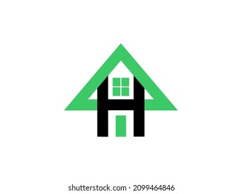 Letter H House Logo Design Vector