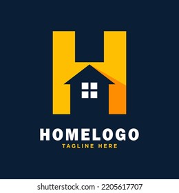 Letter H House Logo Design Template Inspiration, Vector Illustration.