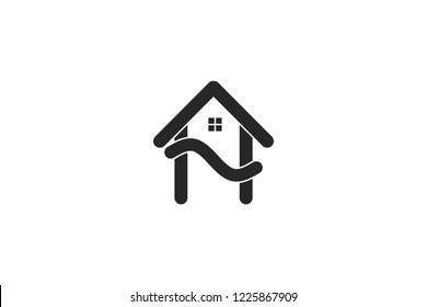 letter H house logo Designs Inspiration Isolated on White Background