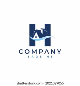 Letter H House Logo , Initial Home Logo