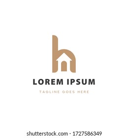 Letter H house Logo Vector Icon Illustration