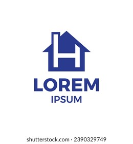 letter H house logo vector template 02