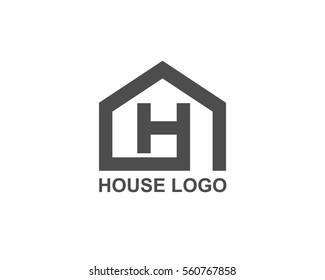 Letter H House Logo Vector
