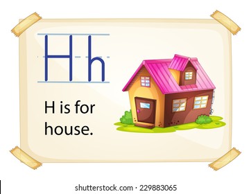 A letter H for house on a white background 