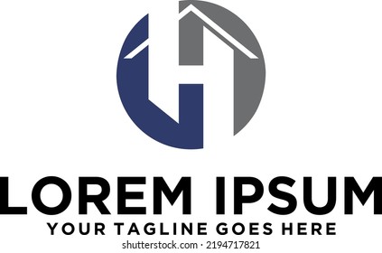 Letter H House property logo