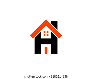 Letter H And House Symbol Vector Logo