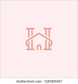 The Letter H, House Vector Logo.