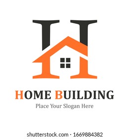 Letra h con plantilla de logotipo vectorial de casa. Adecuado para negocios, diseño web y propiedad
