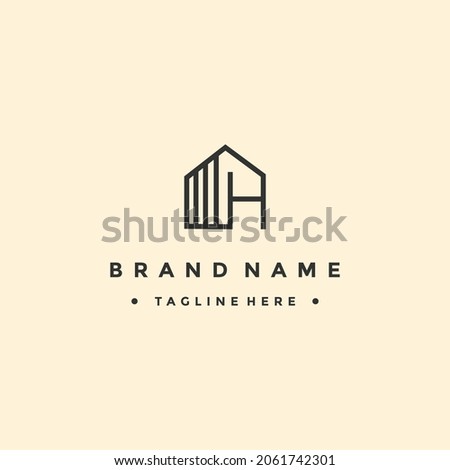 The letter H, House vector logo.